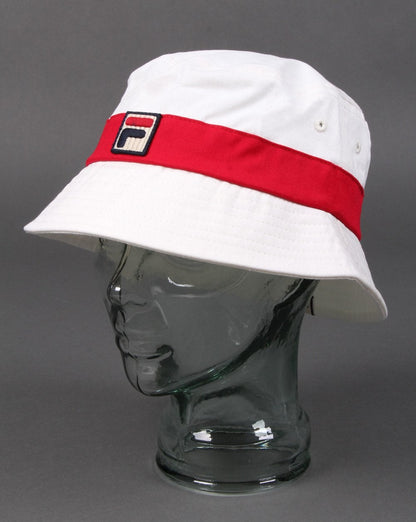 Fila Vintage Tabbs Bucket Hat Gardenia/Red