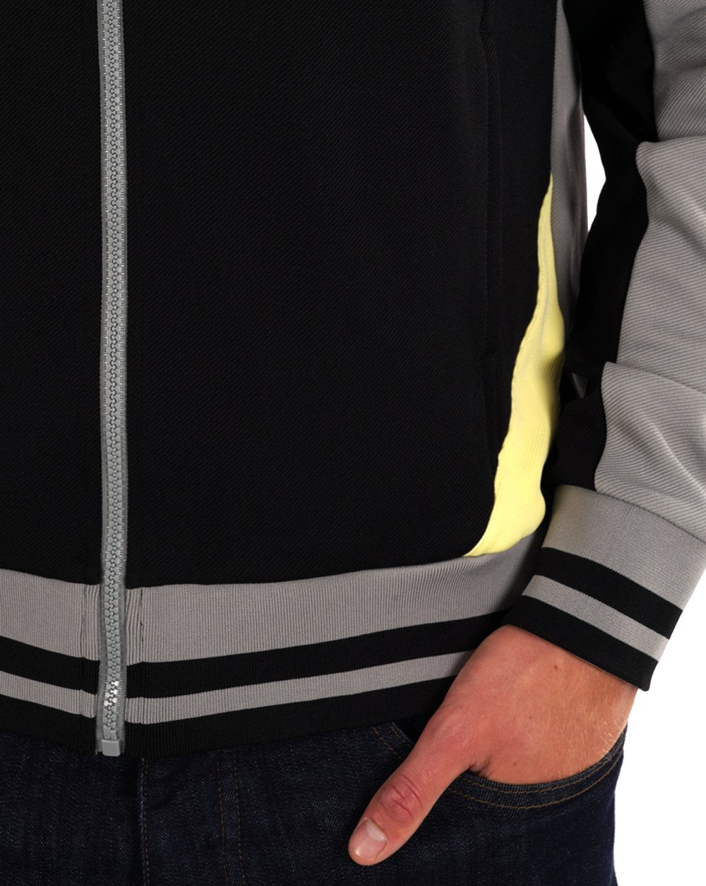 Fila Vintage Tiebreak Track Top Black Grey Lemon