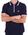 Fila Vintage Tipped Zip Polo Shirt Navy