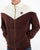 Fila Vintage V Velour Track Top Brown - Off White