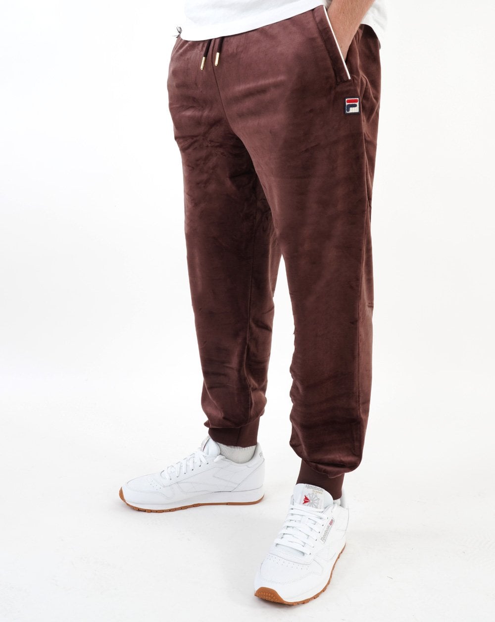 Fila Vintage Velour Track Pants Brown
