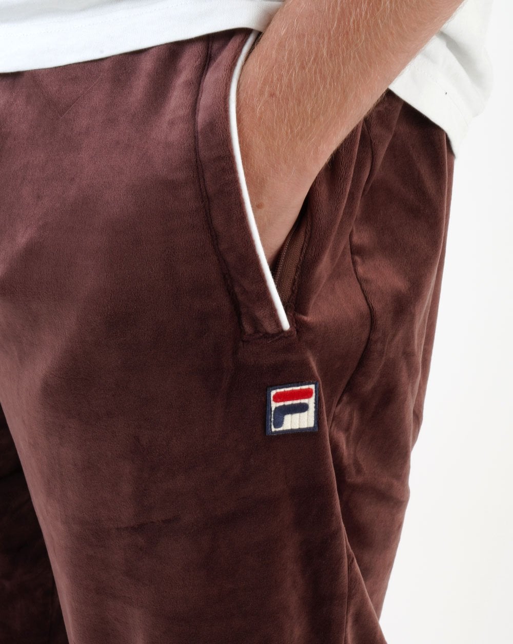 Fila Vintage Velour Track Pants Brown