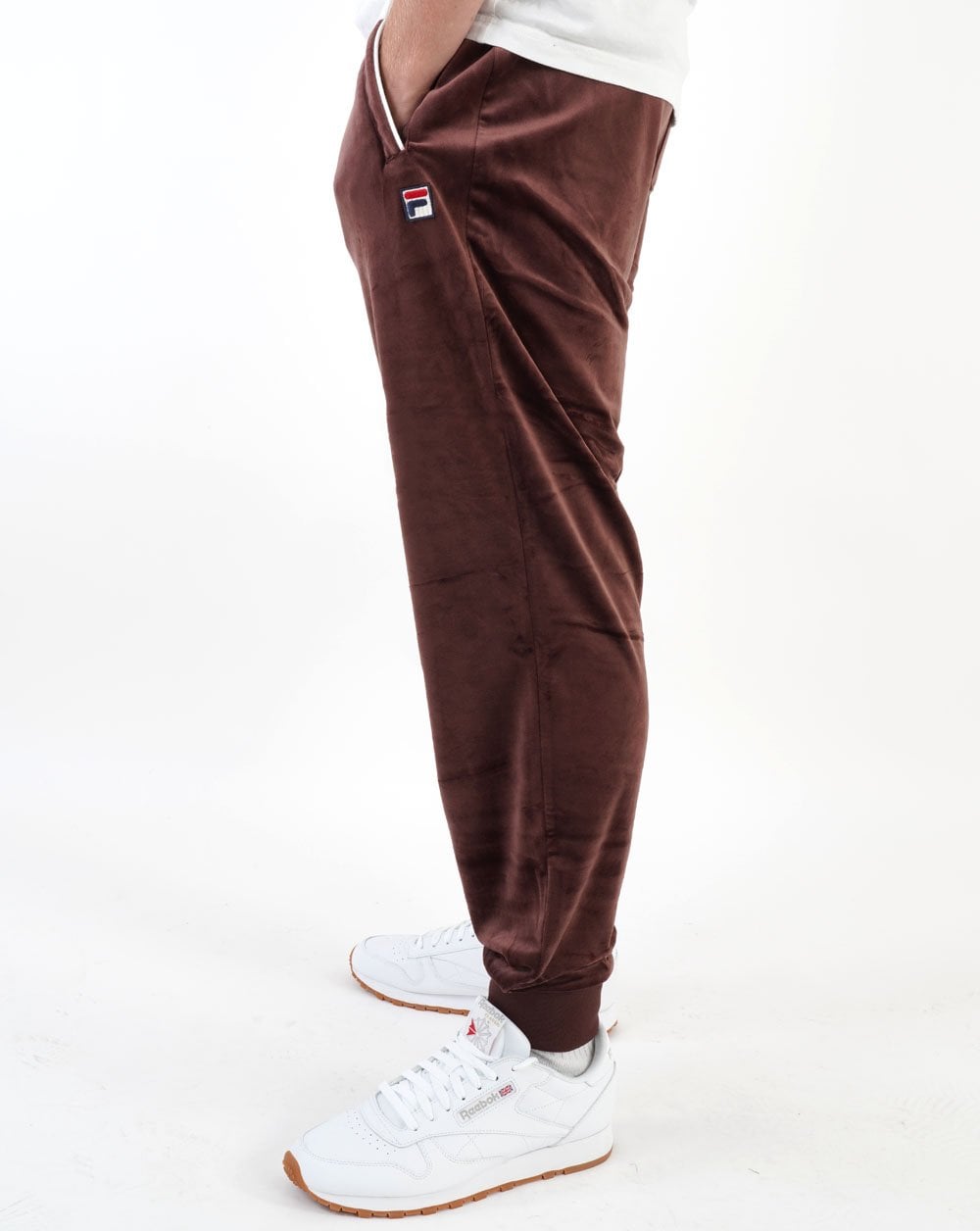 Fila Vintage Velour Track Pants Brown