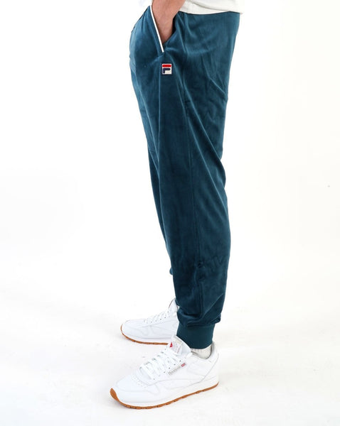 Fila Vintage Velour Track Pants Dark Teal
