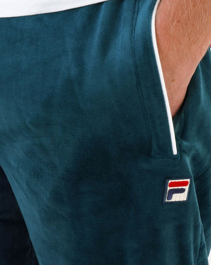 Fila Vintage Velour Track Pants Dark Teal
