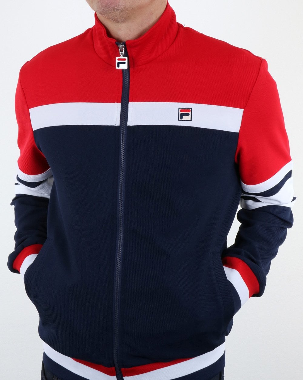 Fila Vintage Vilas Business Track Top Navy White Red