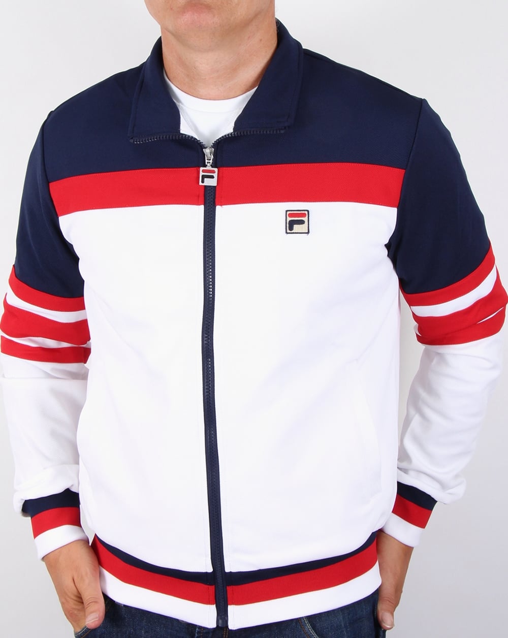 Fila Vintage Vilas Track Jacket White/Red/Navy