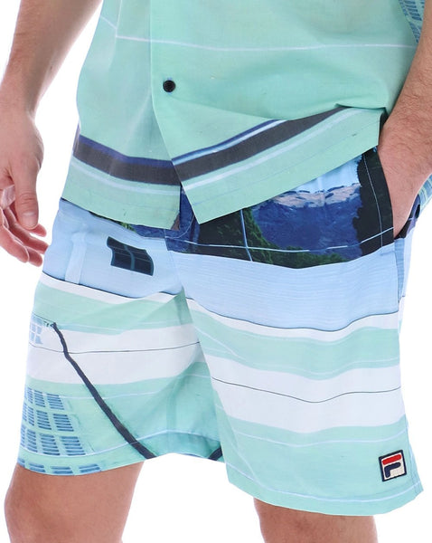 Fila Vintage Vito Long Swim Shorts Dusty Aqua