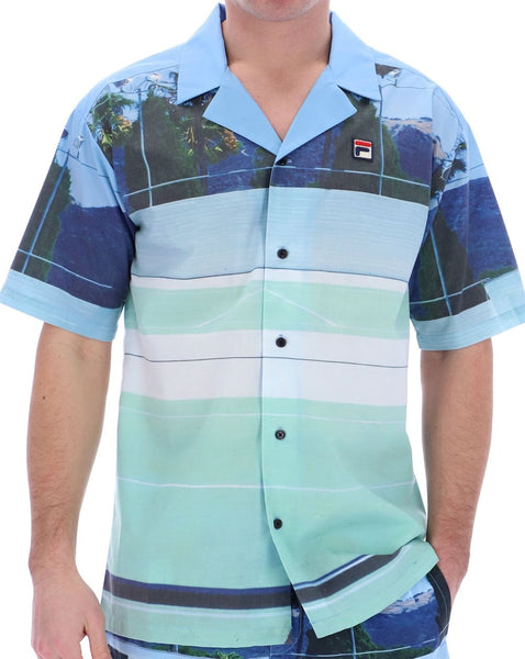 Fila Vintage Vito Short Sleeve Shirt Dusty Aqua