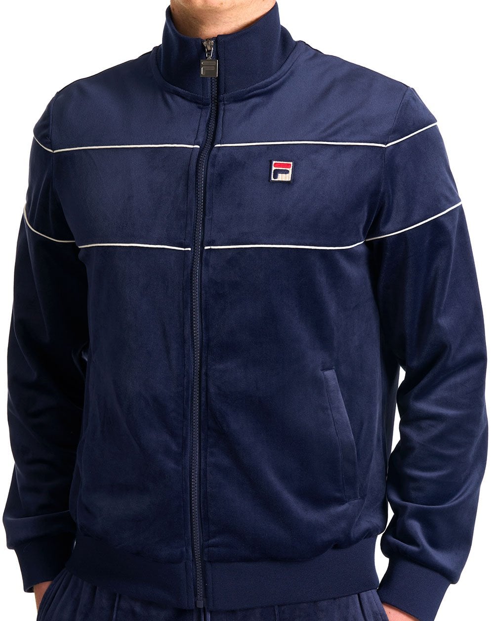 Fila Vintage Vittorio Velour Track Top Navy