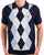 Gabicci Vintage Argyle Diamond Knit Polo Navy Sky White