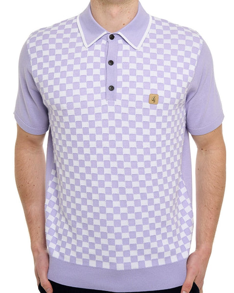 Gabicci Vintage Danson Knit Polo Purple