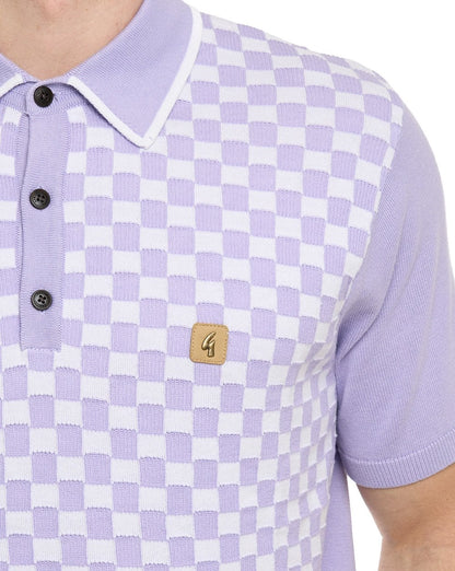 Gabicci Vintage Danson Knit Polo Purple