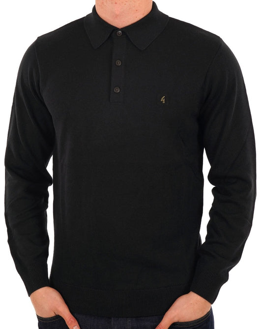 Gabicci Vintage Gabicci Vintage Francesco Knitted Polo Black
