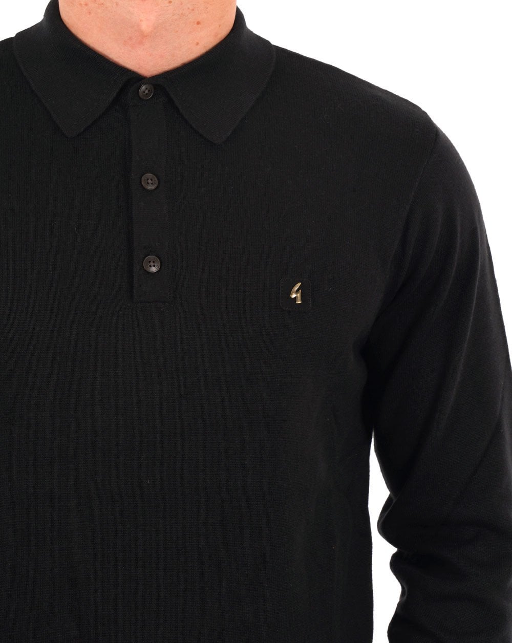 Gabicci Vintage Francesco Knitted Polo Black