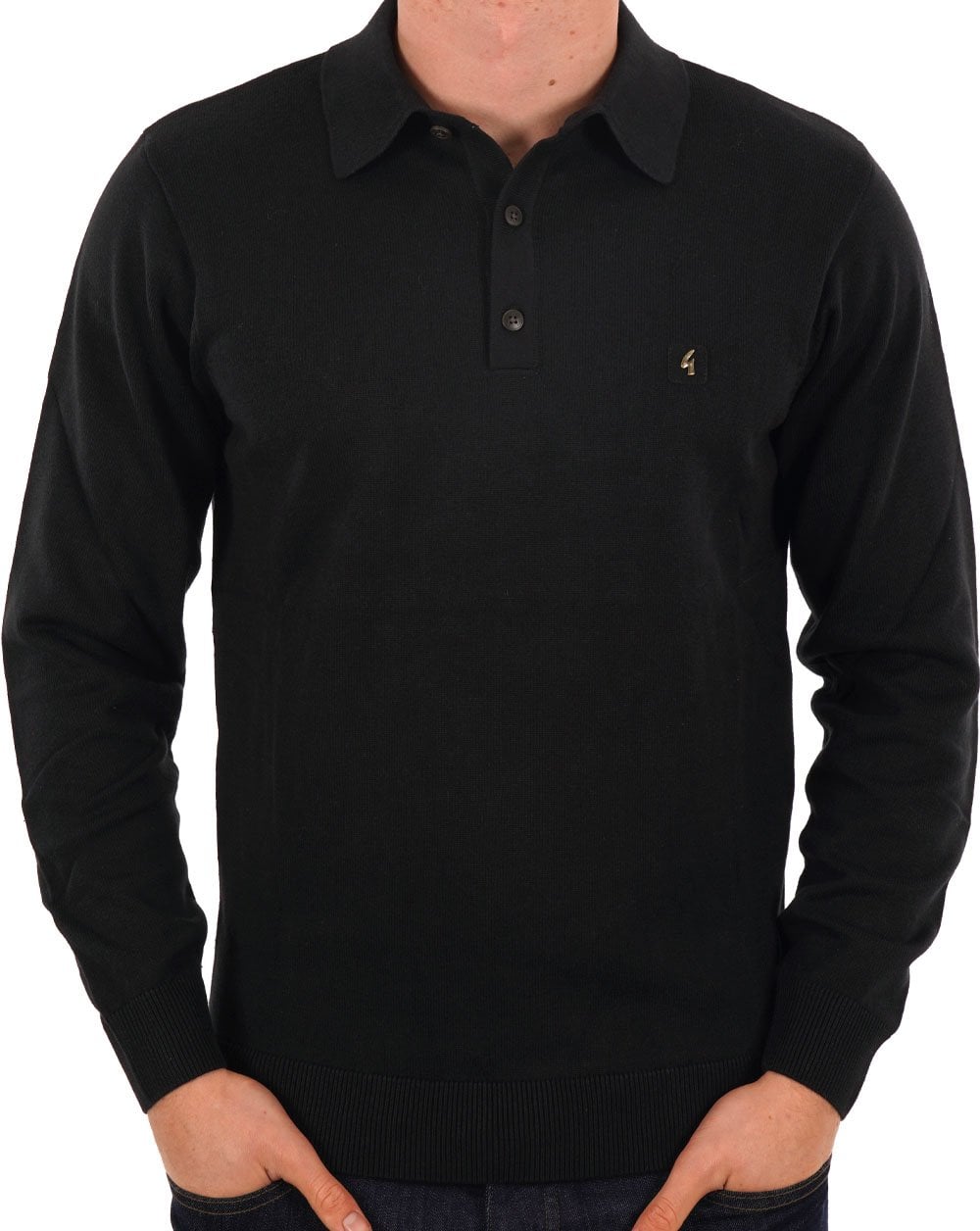 Gabicci Vintage Francesco Knitted Polo Black