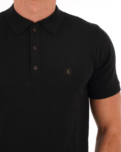Gabicci Vintage Jackson Knitted Polo Black