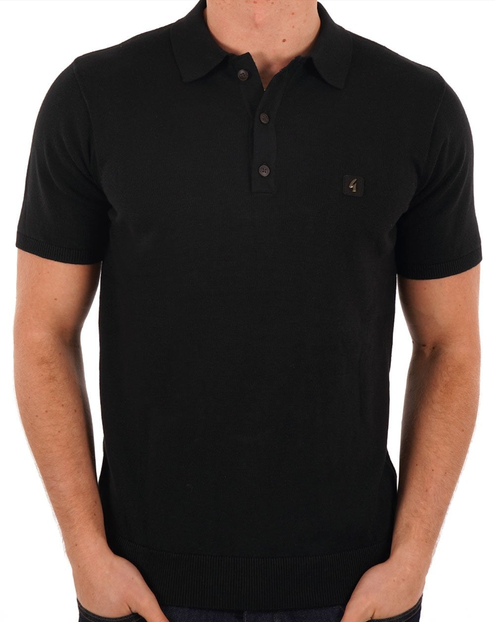 Gabicci Vintage Jackson Knitted Polo Black