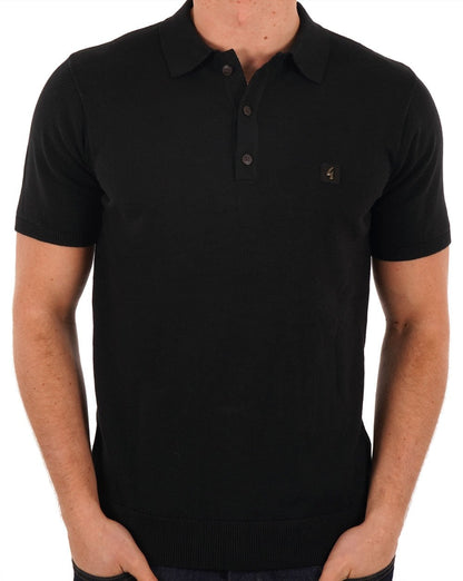 Gabicci Vintage Jackson Knitted Polo Black