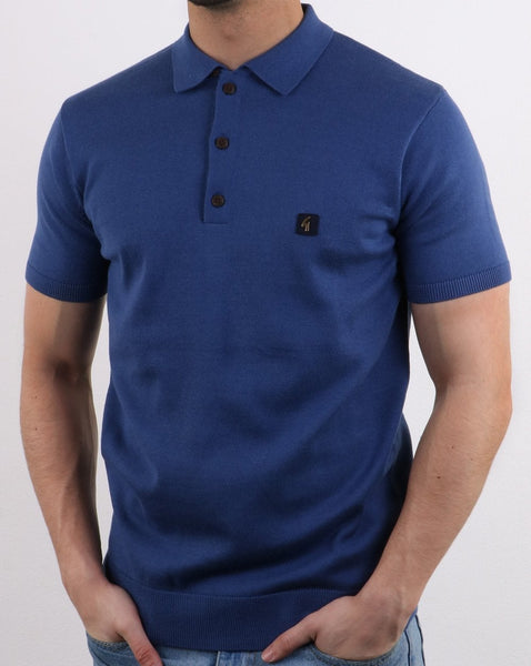 Gabicci Vintage Jackson Knitted Polo Blue