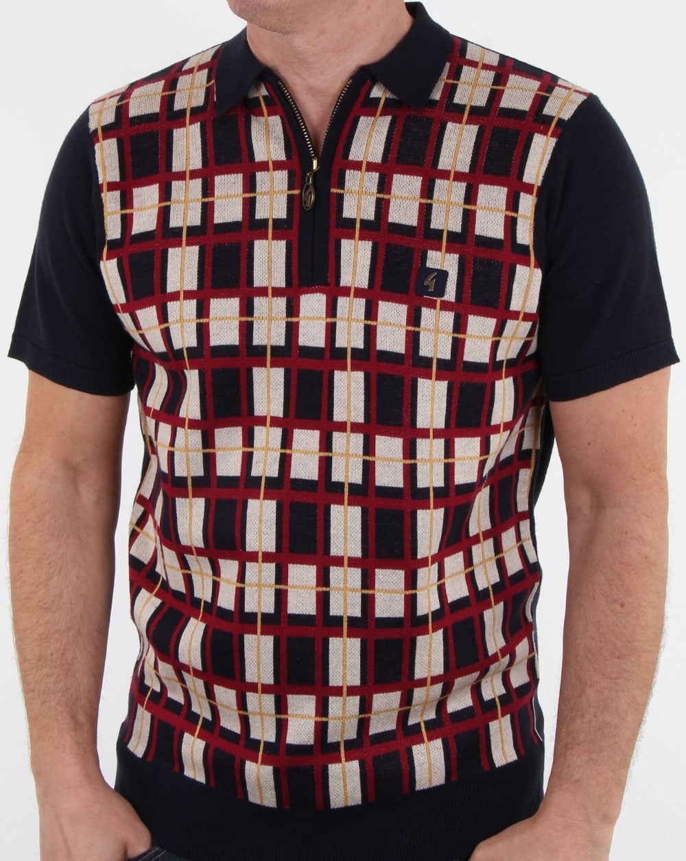 Gabicci Vintage Krypton Knitted Polo Shirt Navy
