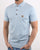 Gabicci Vintage Linekar Tip Collar Knitted Polo Sky Blue