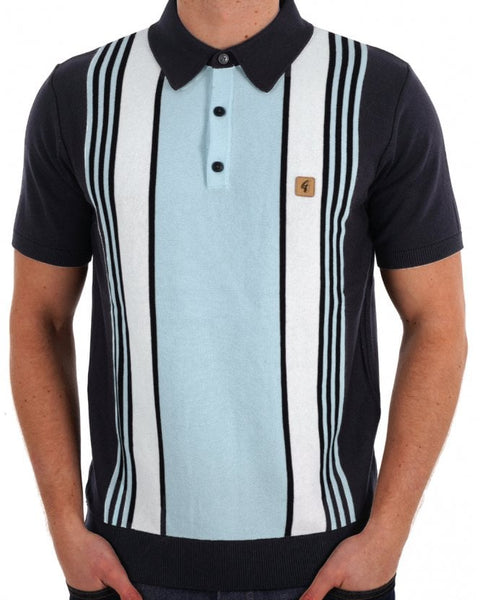 Gabicci Vintage Searle Knitted Polo Navy