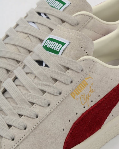 Puma Clyde Archive Trainers Grey/Red Dahlia