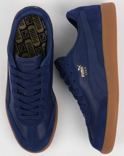 Puma Liga Leather Trainers Blue