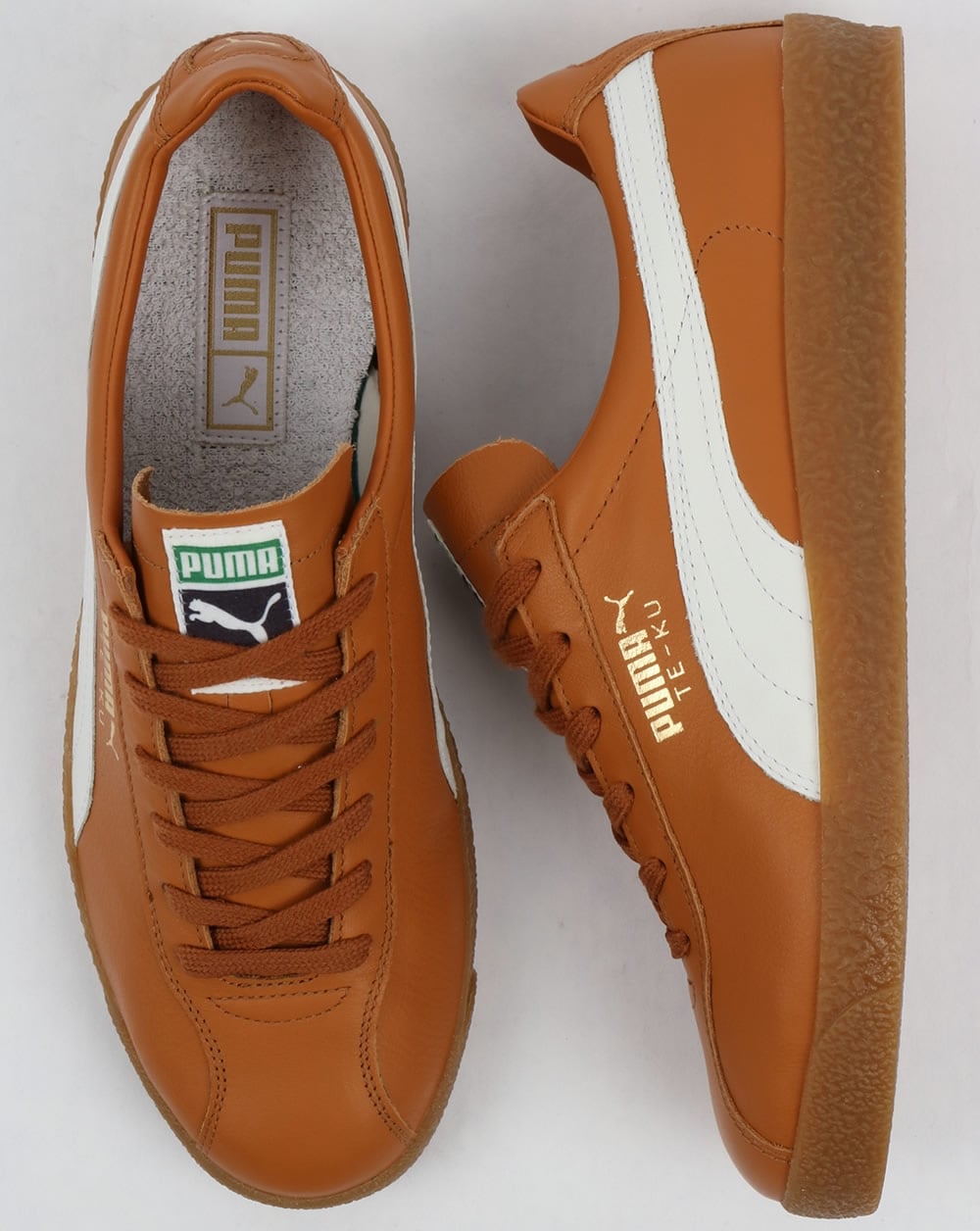 Puma Te-ku Leather og Trainers Sudan Brown/white