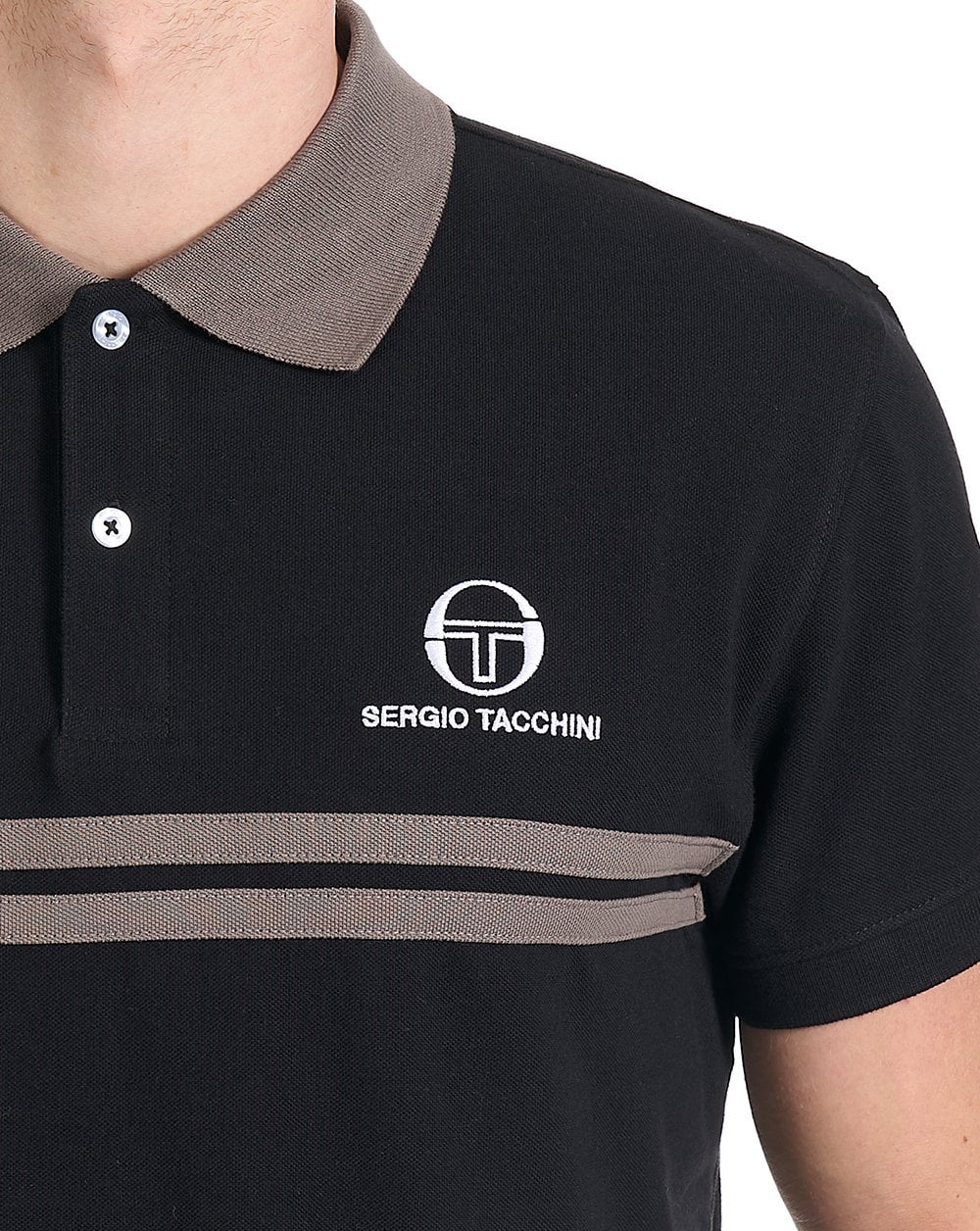 Sergio Tacchini Dallas Polo Shirt Black / Charcoal Grey