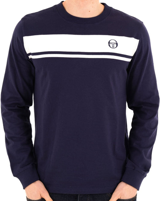 Sergio Tacchini Sergio Tacchini Masters LS T Shirt Navy Blue/White