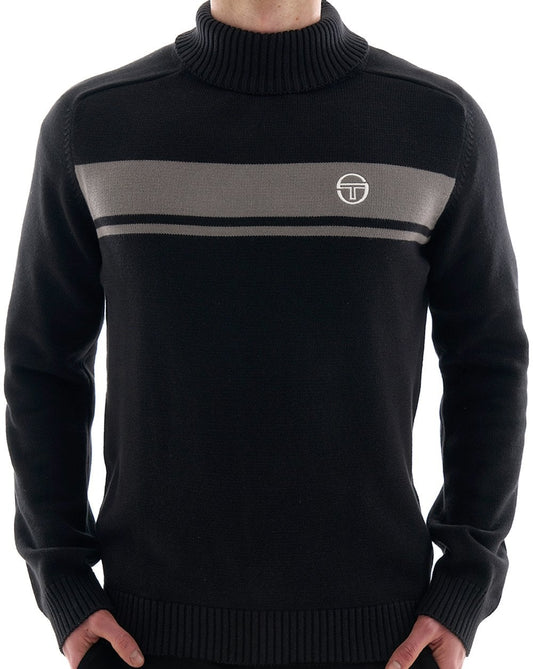 Sergio Tacchini Sergio Tacchini Masters Roll Neck Knit Black / Grey