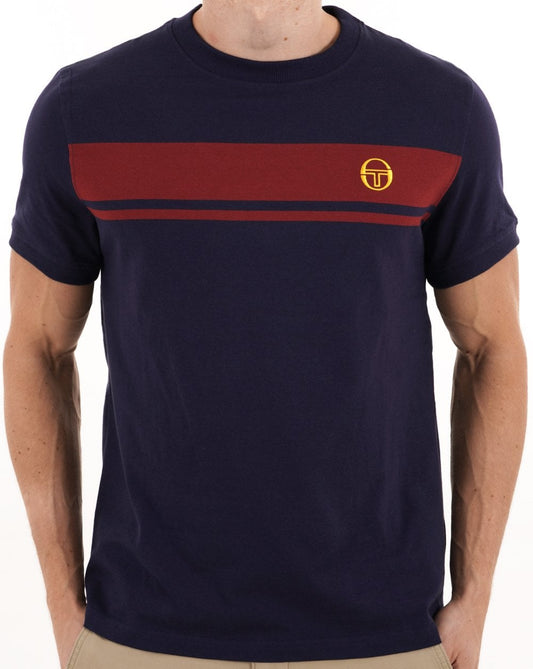 Sergio Tacchini Sergio Tacchini Masters T Shirt Navy Blue/Deep Red