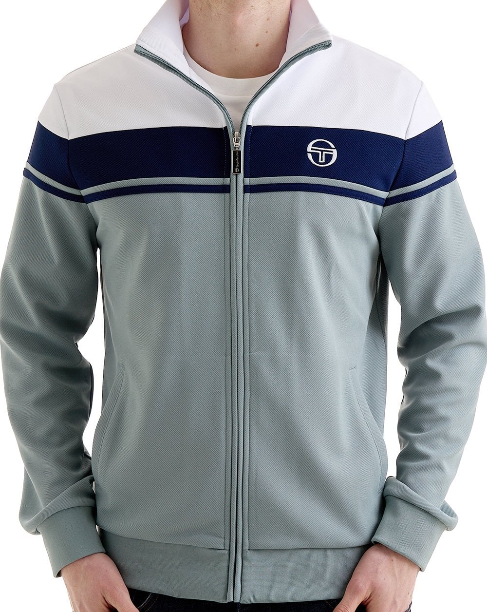 Sergio Tacchini Masters Track Top White Blue-Grey