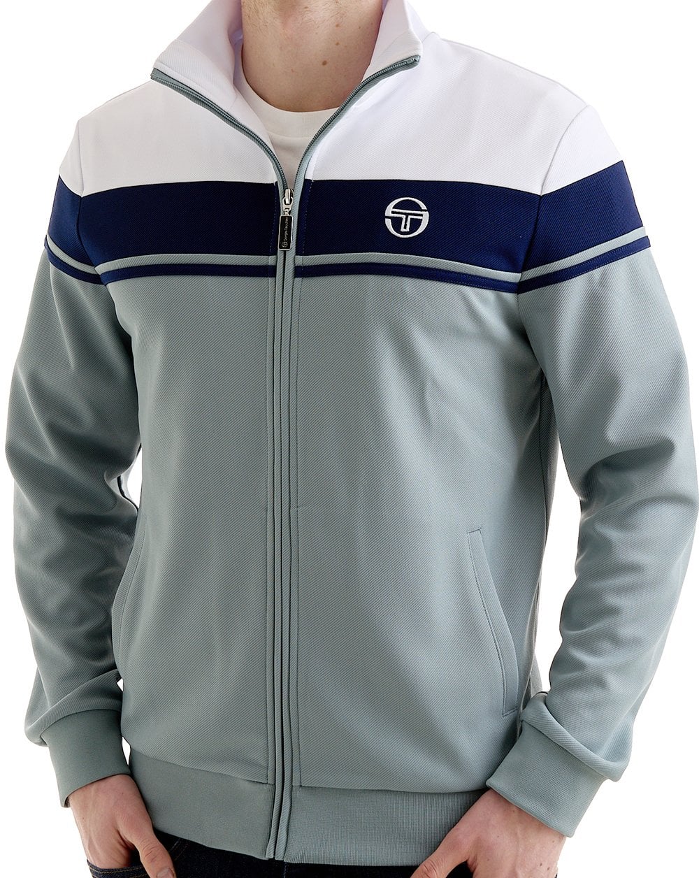 Sergio Tacchini Masters Track Top White Blue-Grey