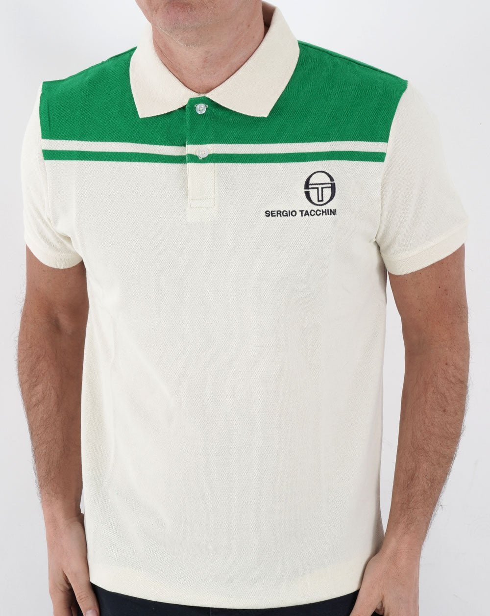 Sergio Tacchini New Young Line Polo Shirt Off White/Green