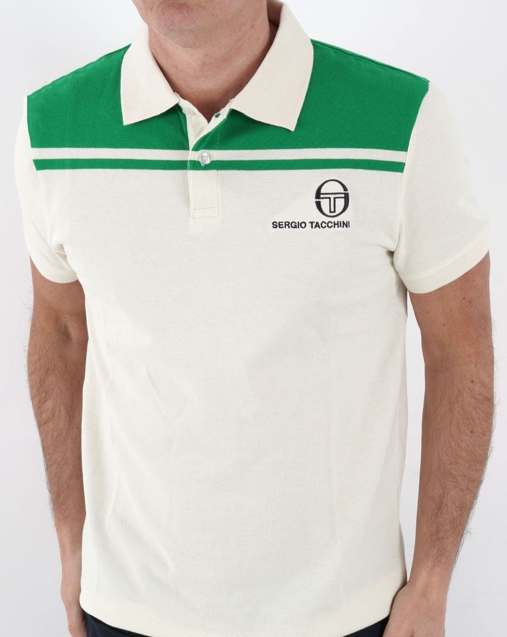Sergio Tacchini New Young Line Polo Shirt Off White/Green