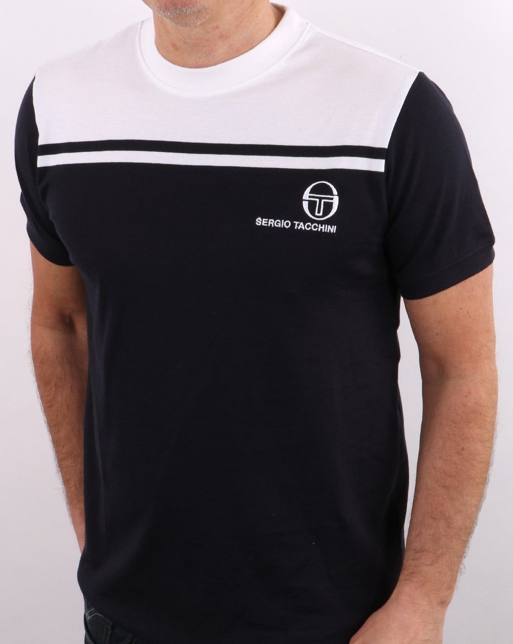 Sergio Tacchini New Young Line T Shirt Navy/White