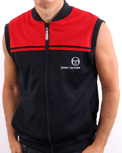 Sergio Tacchini NYL Sleeveless Track Top Navy/Red
