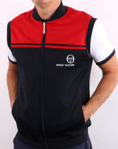 Sergio Tacchini NYL Sleeveless Track Top Navy/Red