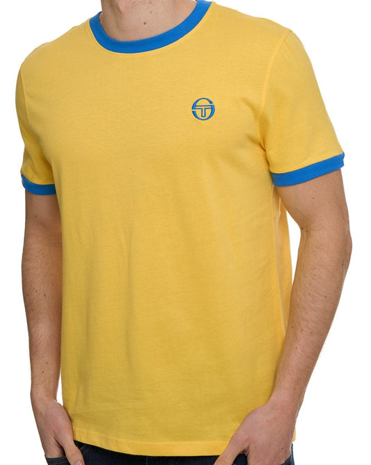 Sergio Tacchini Pro Ringer T Shirt Yellow/Blue