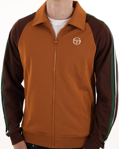 Sergio Tacchini Renshaw Tape Track Top Pumpkin/Dark Brown