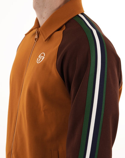 Sergio Tacchini Renshaw Tape Track Top Pumpkin/Dark Brown