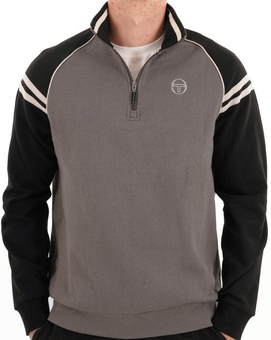 Sergio Tacchini Sergio Tacchini Retro Half Zip Black Charcoal