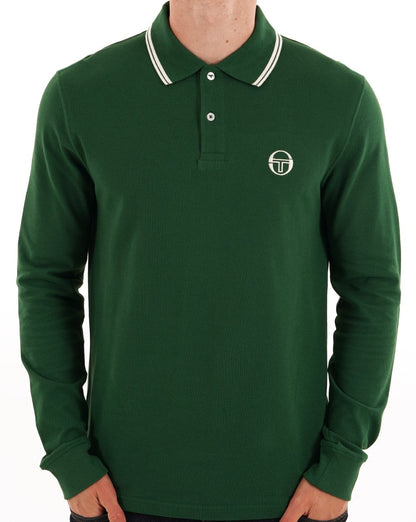 Sergio Tacchini Tipped Long Sleeve Polo Shirt Green