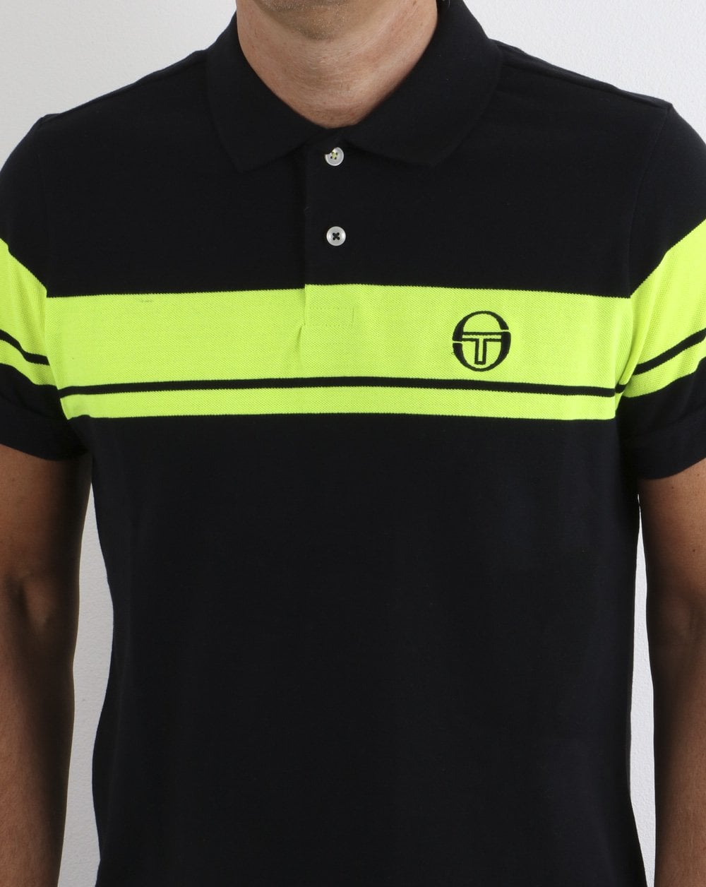Sergio Tacchini Young Line Polo Shirt Black/Fluro