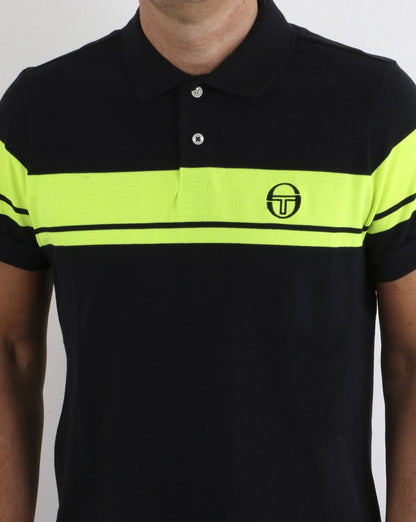 Sergio Tacchini Young Line Polo Shirt Black/Fluro