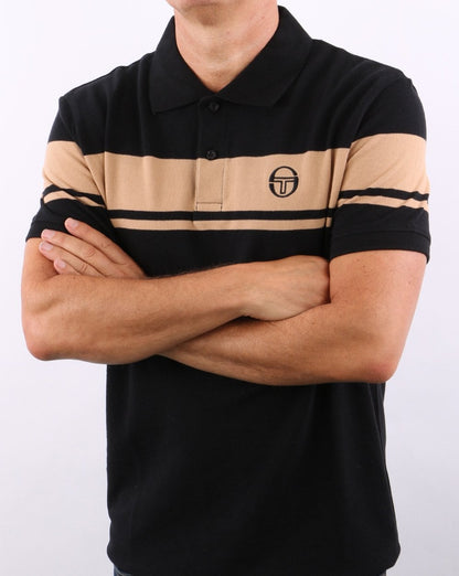 Sergio Tacchini Young Line Polo Shirt Black/Tan