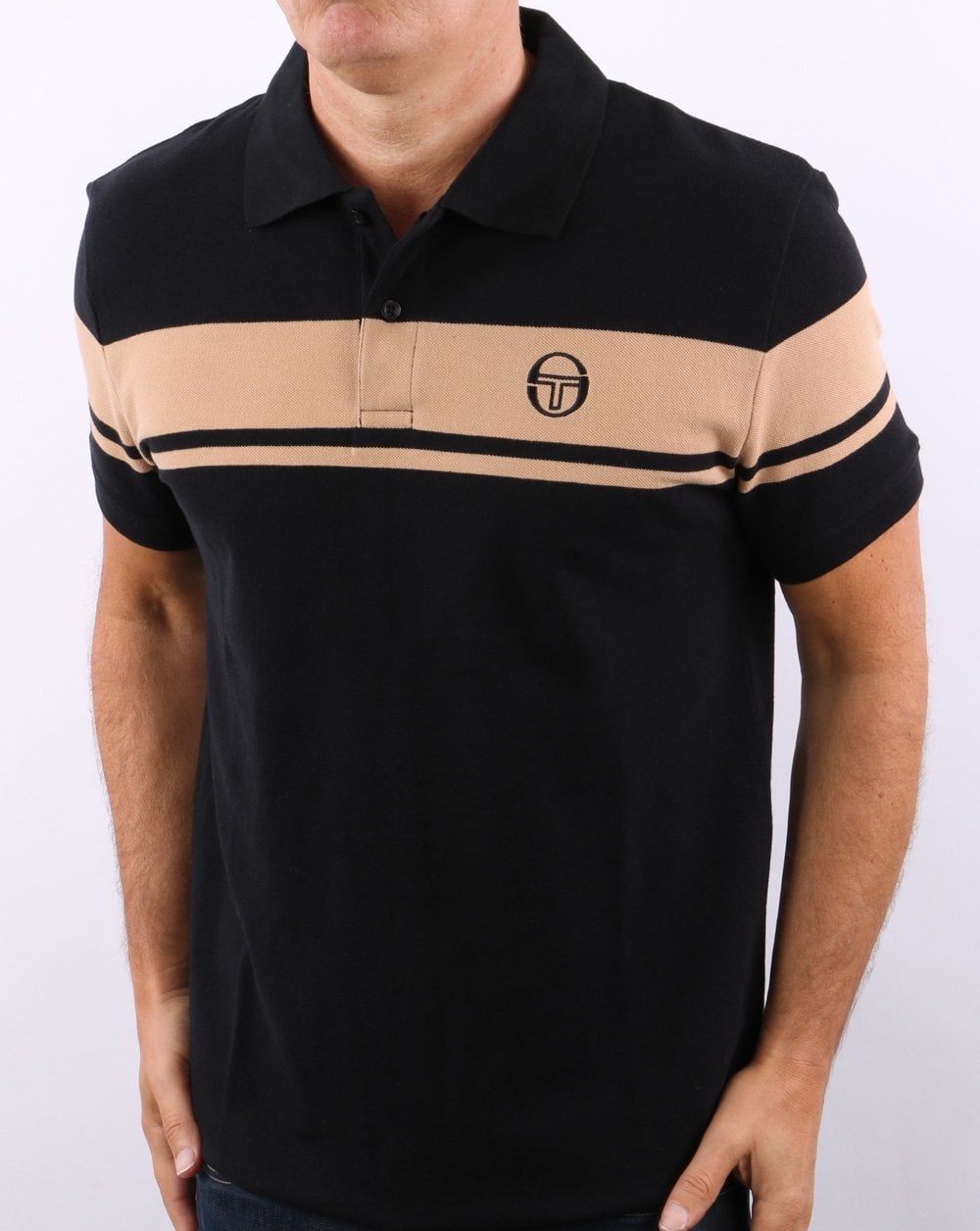 Sergio Tacchini Young Line Polo Shirt Black/Tan